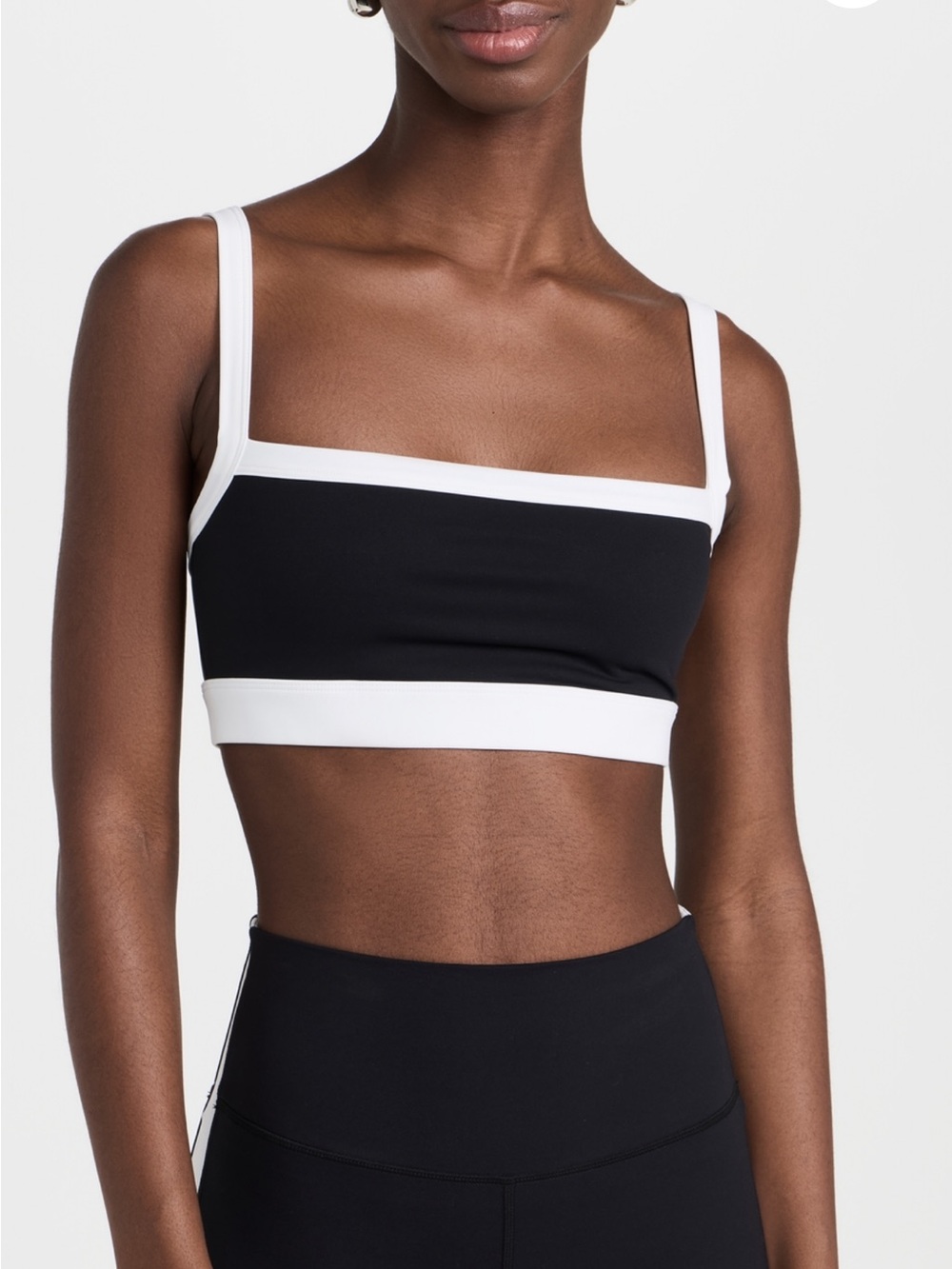 Splits 59 Black & White Square-Neck Bralette